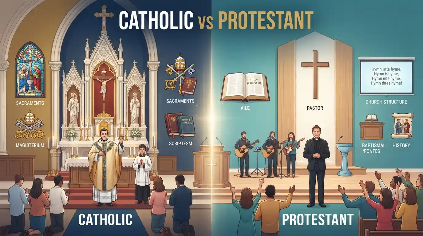 difference between Catholic and Protestant