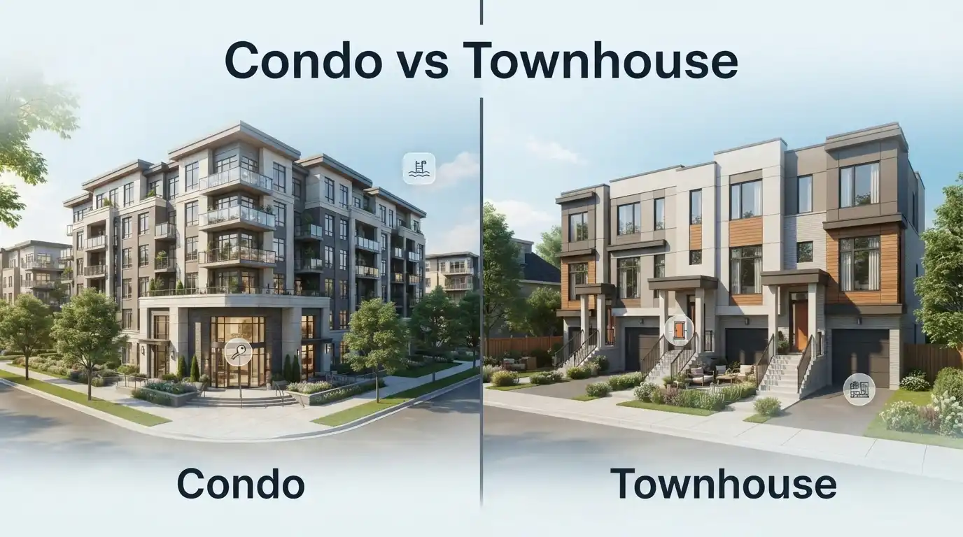 difference between condo and townhouse
