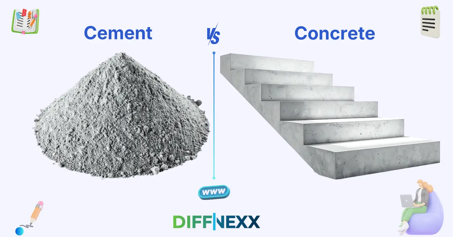 difference between cement and concrete