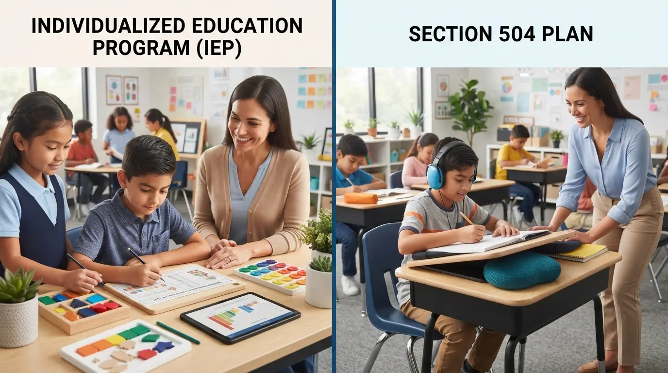 difference between IEP and 504