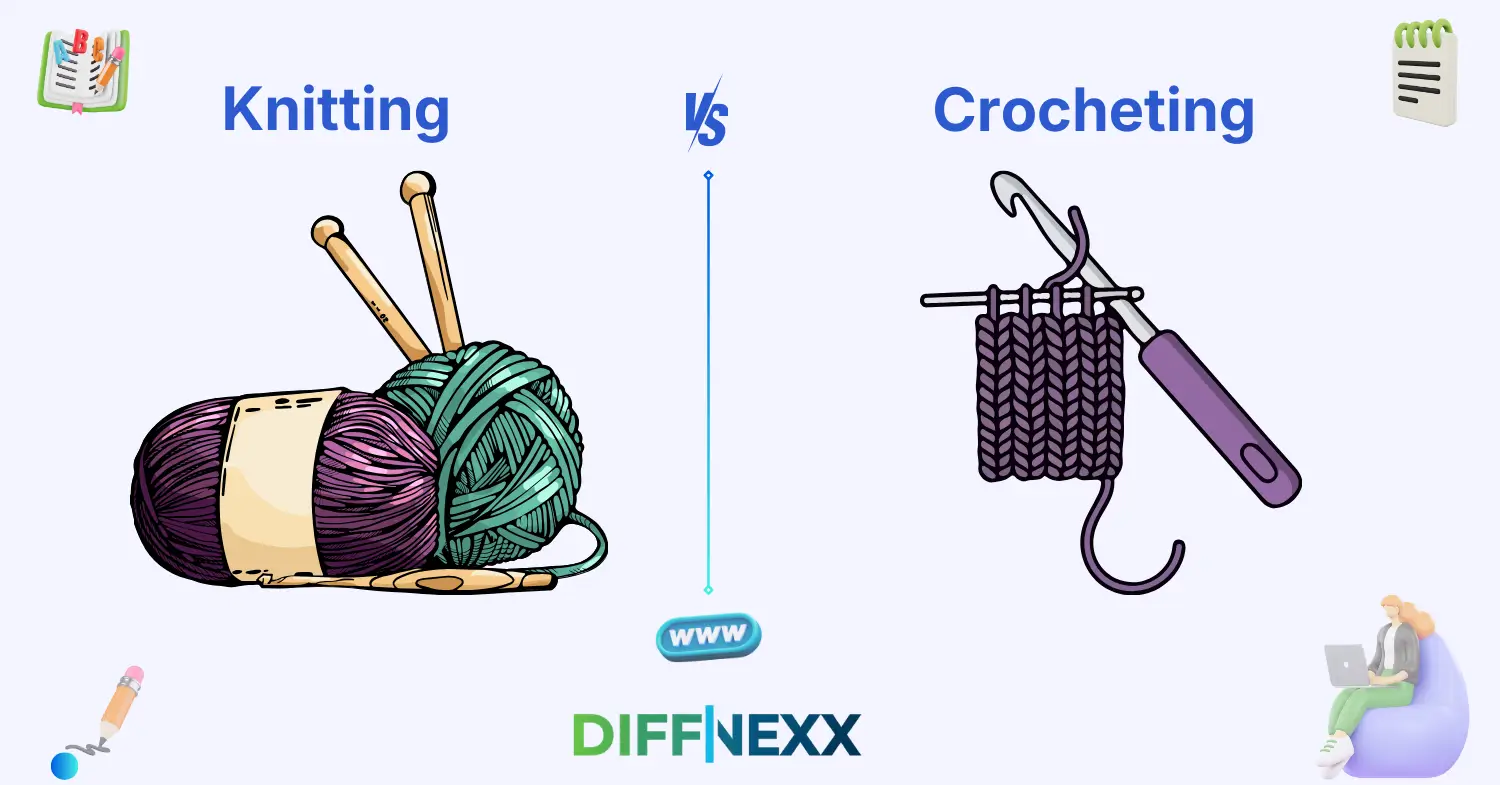 difference between knitting and crocheting