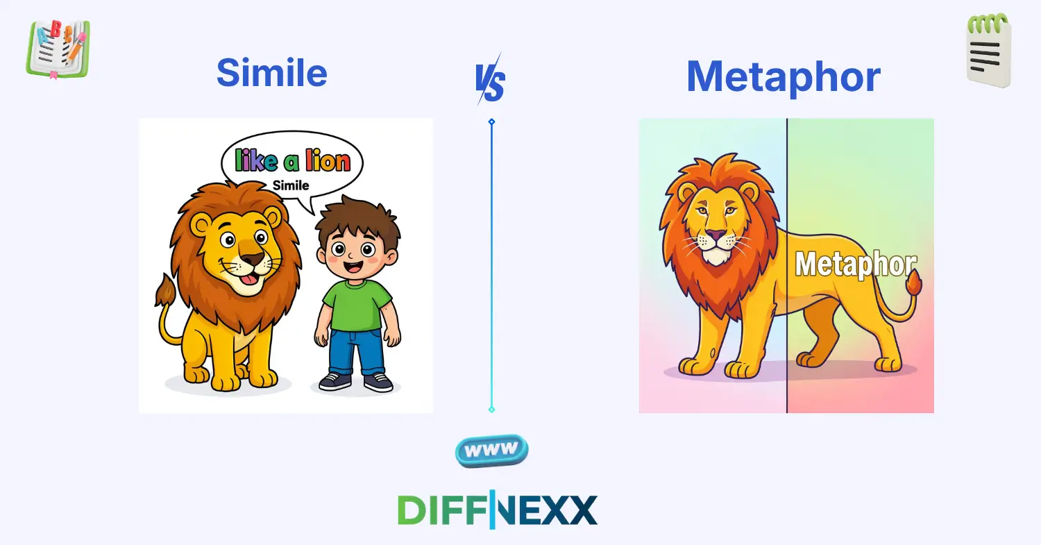 difference between simile and metaphor