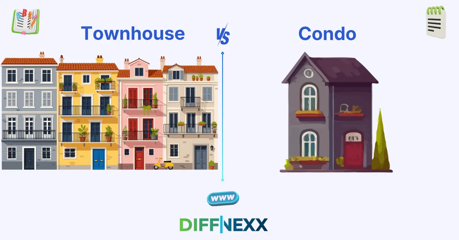difference between townhouse and condo