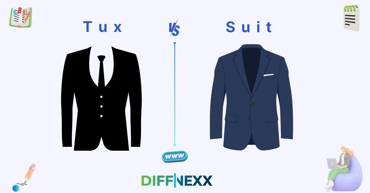 difference between tux and suit
