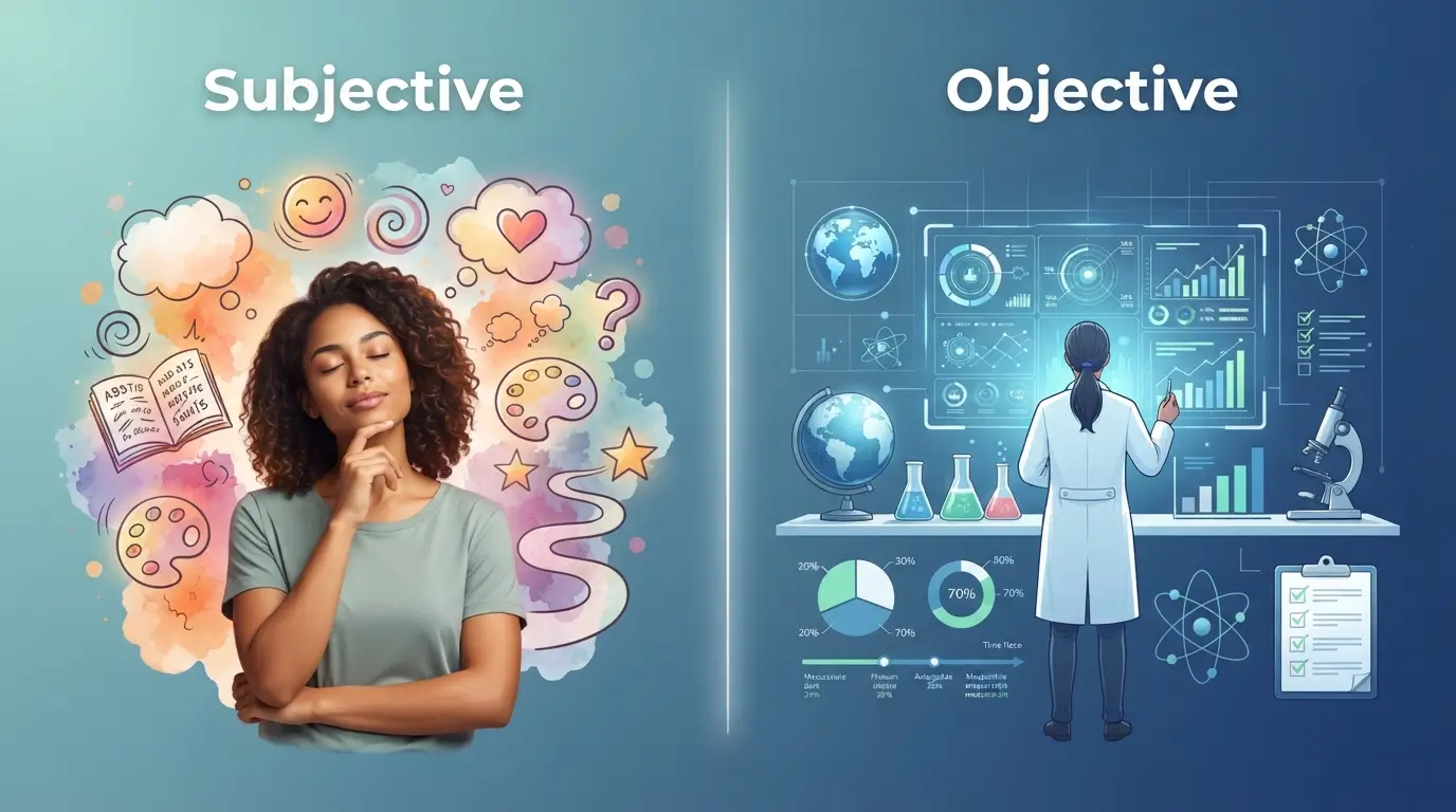 difference between subjective and objective