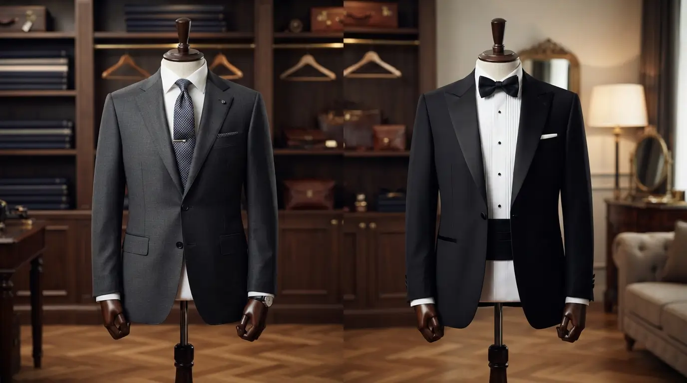 difference between suit and tux