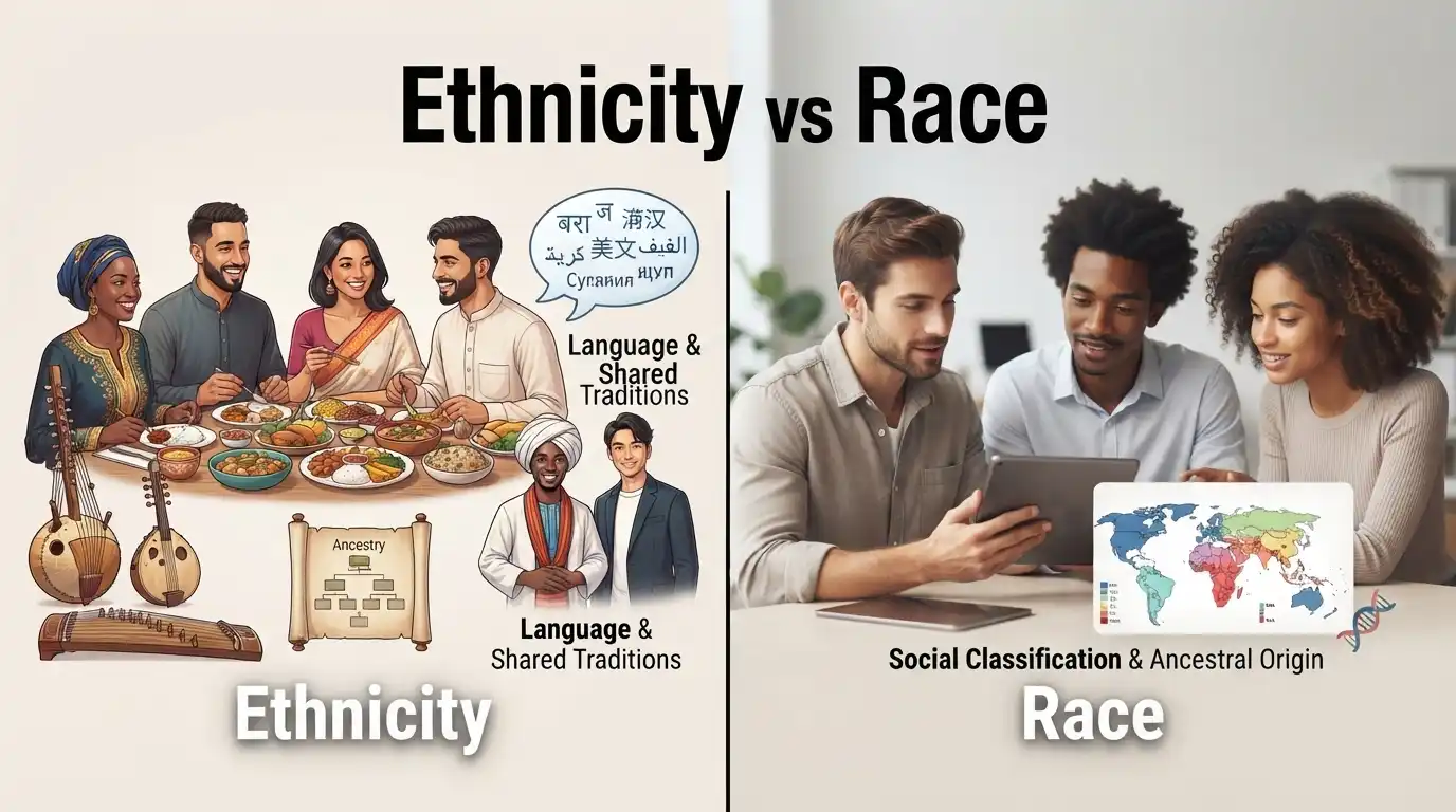 difference between ethnicity and race