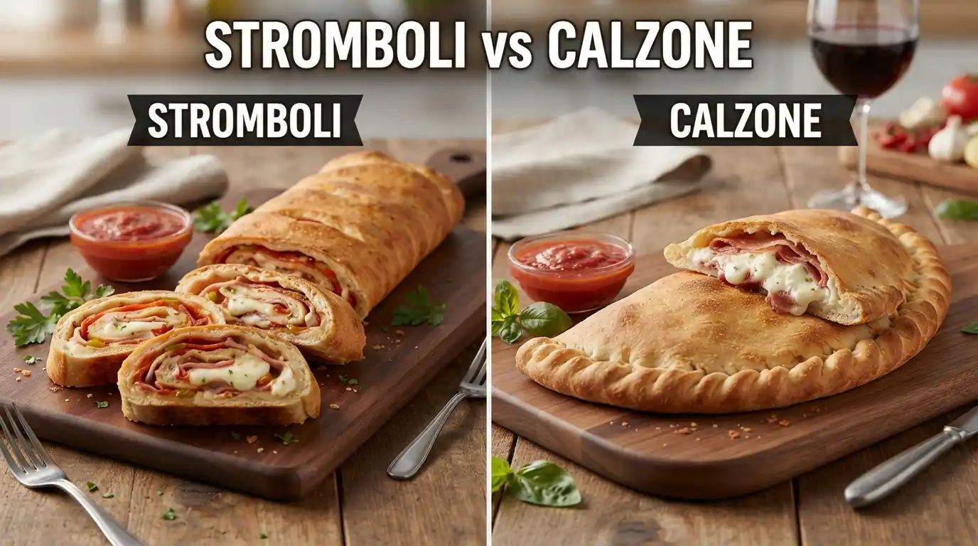 difference between stromboli and calzone
