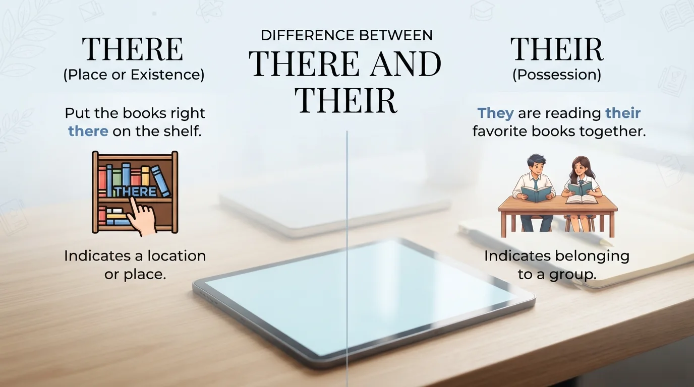 difference between there and their