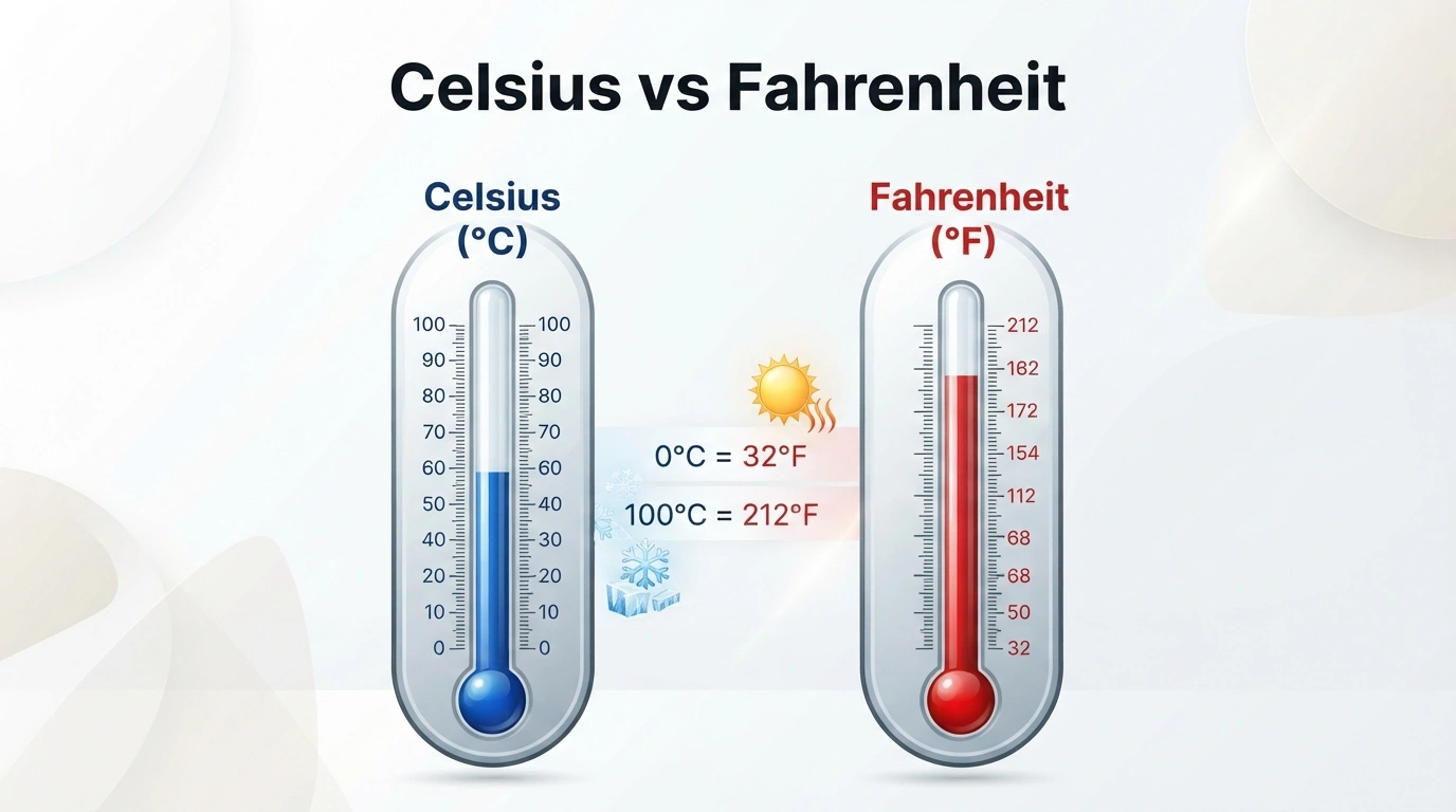 difference between celsius and fahrenheit