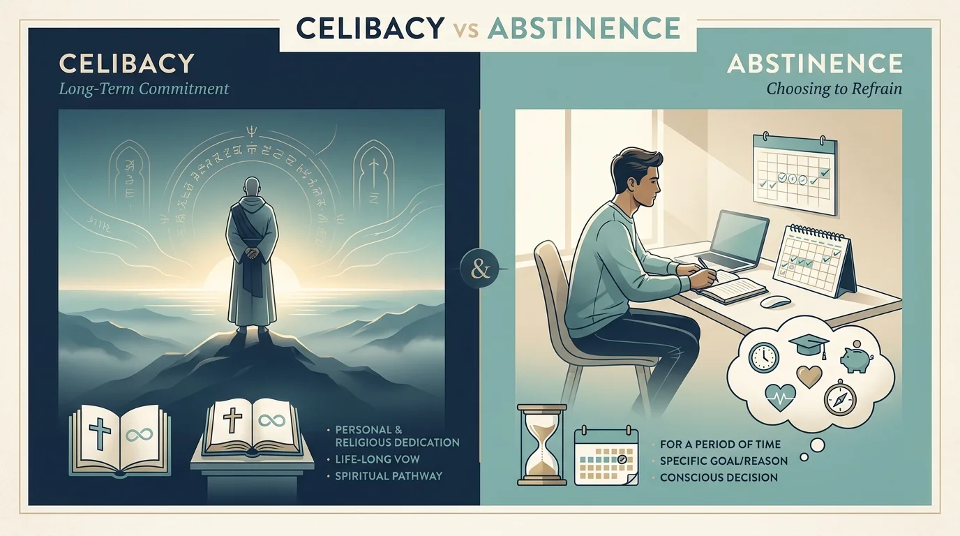 Difference between celibacy and abstinence