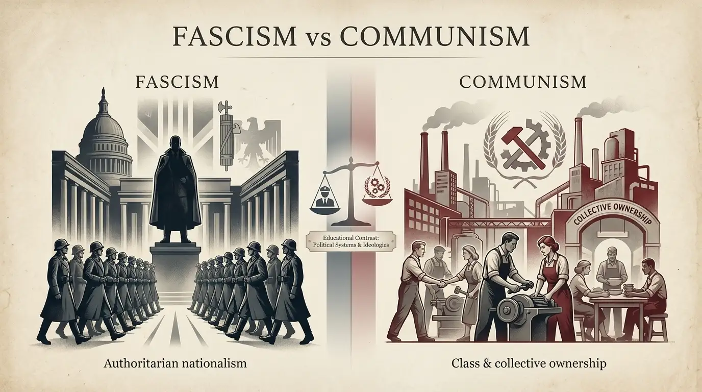 difference between fascism and communism