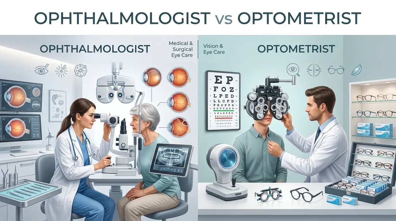 difference between ophthalmologist and optometrist