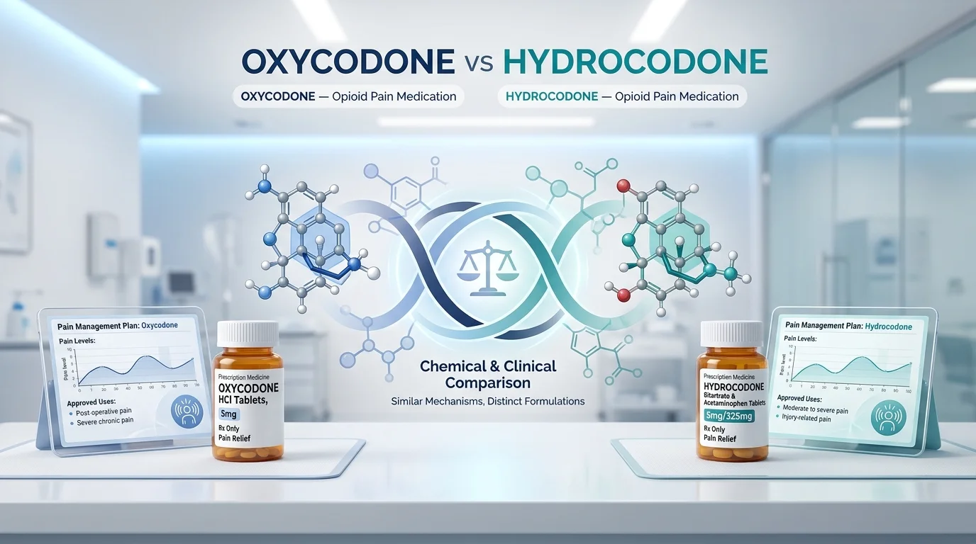 Difference between oxycodone and hydrocodone