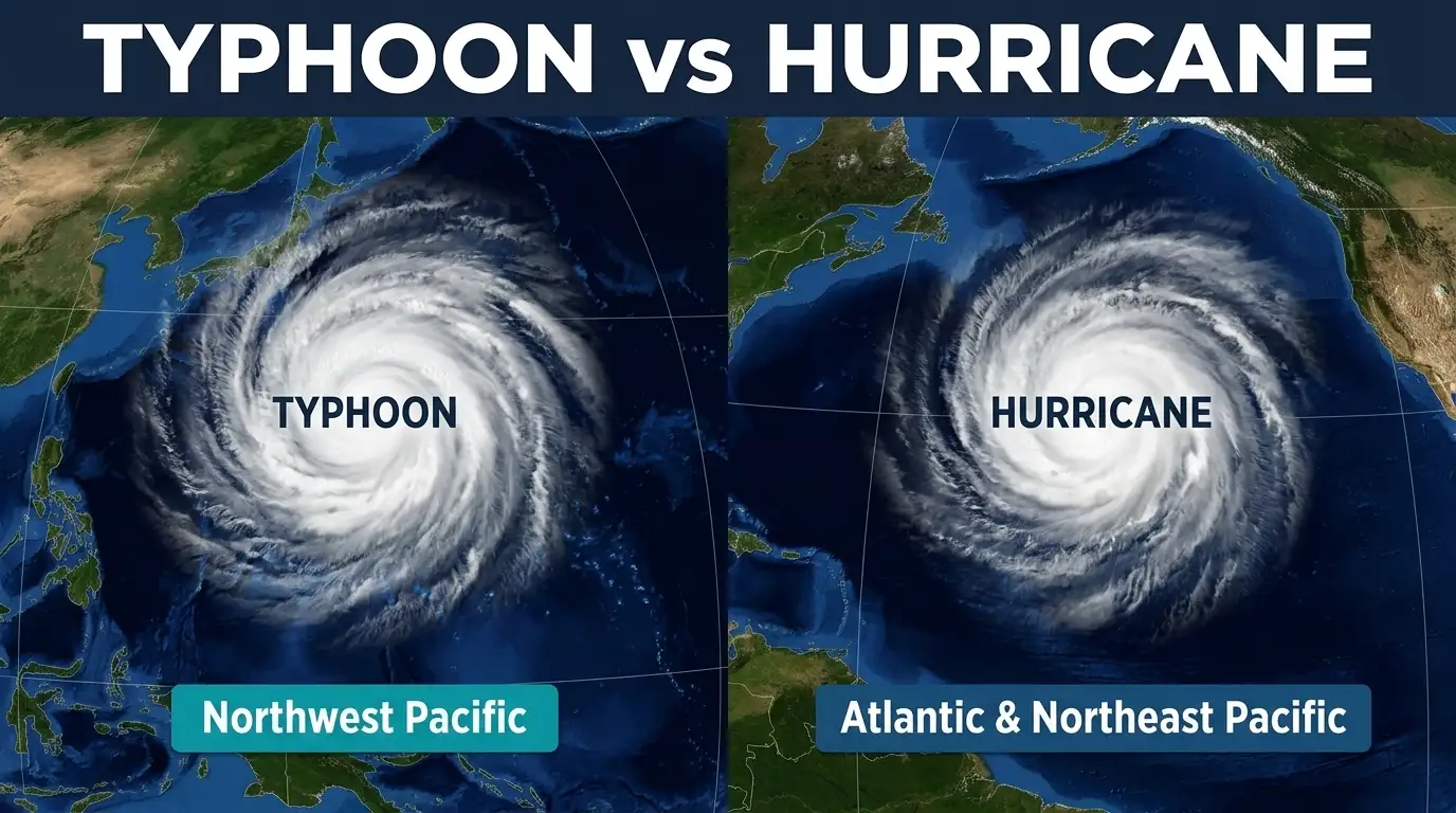 difference between typhoon and hurricane
