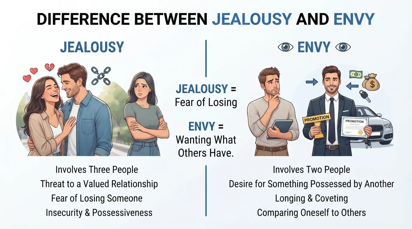 difference between jealousy and envy