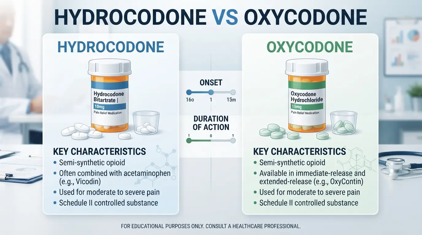 Difference Between Hydrocodone and Oxycodone